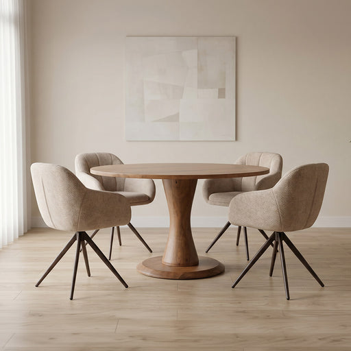 LABEL51 Ronde Eettafel Craft Mangohout, Ø130cm - Nature Smooth