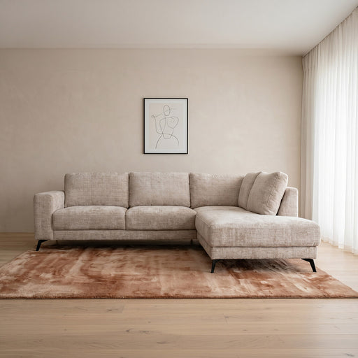 LABEL51 Hoekbank Luxor Rechts, 262cm, Chenille - Naturel