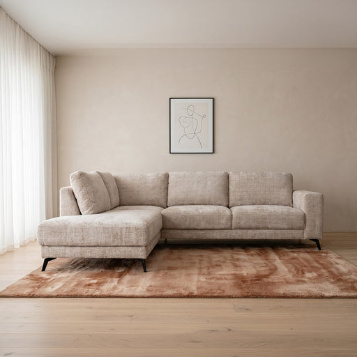 LABEL51 Hoekbank Luxor Links, 262cm, Chenille - Naturel