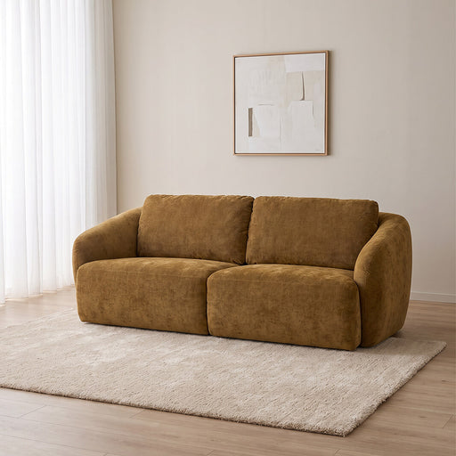 LABEL51 2,5-zits Bank Matteo 198cm, Maloy-stof - Dark Honey