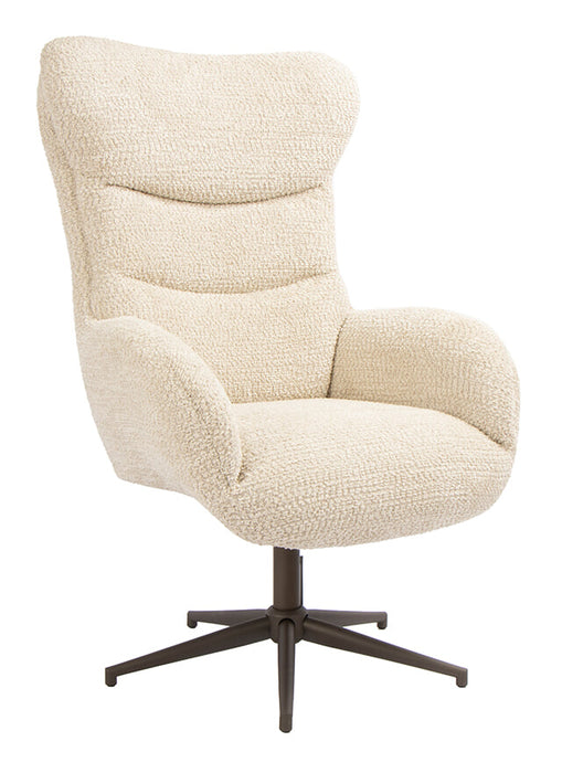 LABEL51 Draaifauteuil Cute Met hocker, Sweet stof - Naturel/Brons