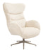 LABEL51 Draaifauteuil Cute Met hocker, Sweet stof - Naturel/Taupe