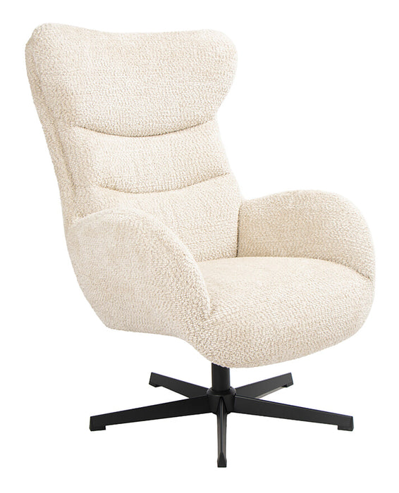 LABEL51 Draaifauteuil Cute Met hocker, Sweet stof - Naturel/Zwart