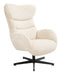 LABEL51 Draaifauteuil Cute Met hocker, Sweet stof - Naturel/Zwart
