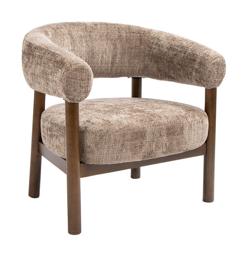 LABEL51 Fauteuil Alegra Chenille en hout - Taupe
