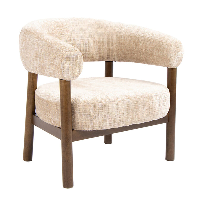 LABEL51 Fauteuil Alegra Chenille en hout - Beige