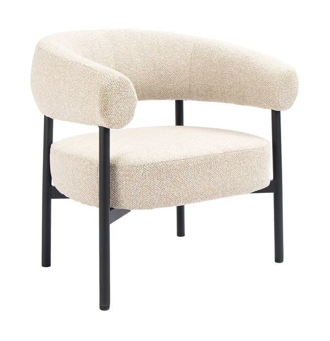 LABEL51 Fauteuil Delfina Bouclé - Naturel/Zwart