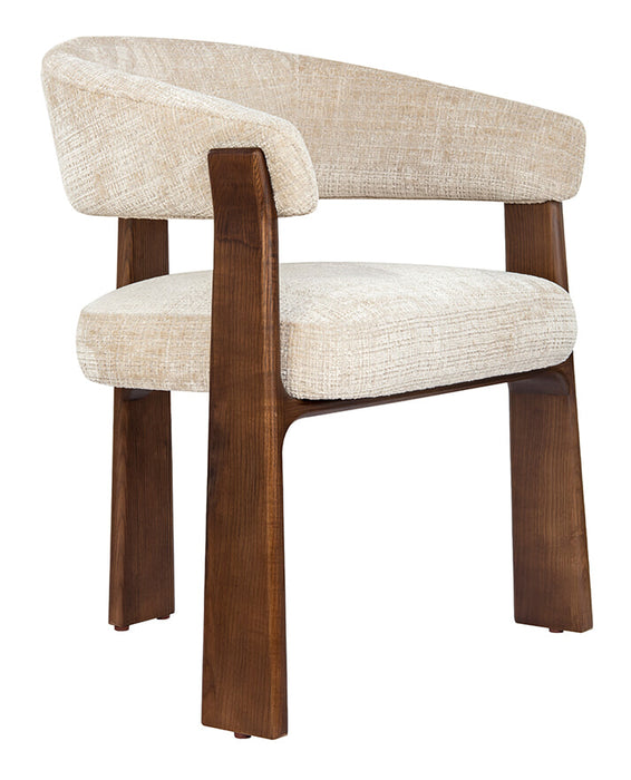 LABEL51 Eetkamerstoel Nice Chenille en walnoot - Naturel