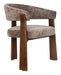 LABEL51 Eetkamerstoel Nice Chenille en walnoot - Taupe