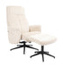 LABEL51 Draaifauteuil Tumba met hocker – Cremona stof Naturel/Zwart