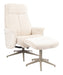 LABEL51 Draaifauteuil Tumba met hocker, Cremona stof - Naturel/Taupe