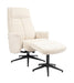 LABEL51 Draaifauteuil Tumba met hocker Raven stof Naturel/Zwart