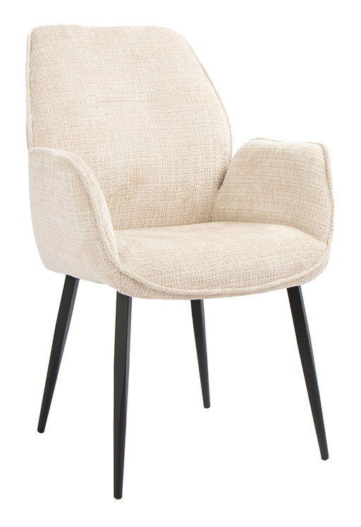 LABEL51 Eetkamerstoel Mayson Cremona stof - Naturel/Zwart
