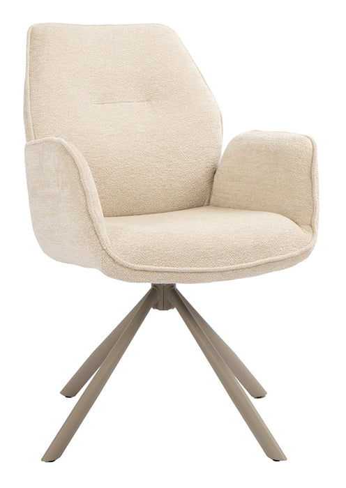 LABEL51 Draaibare Eetkamerstoel Jill Raven stof - Naturel/Taupe