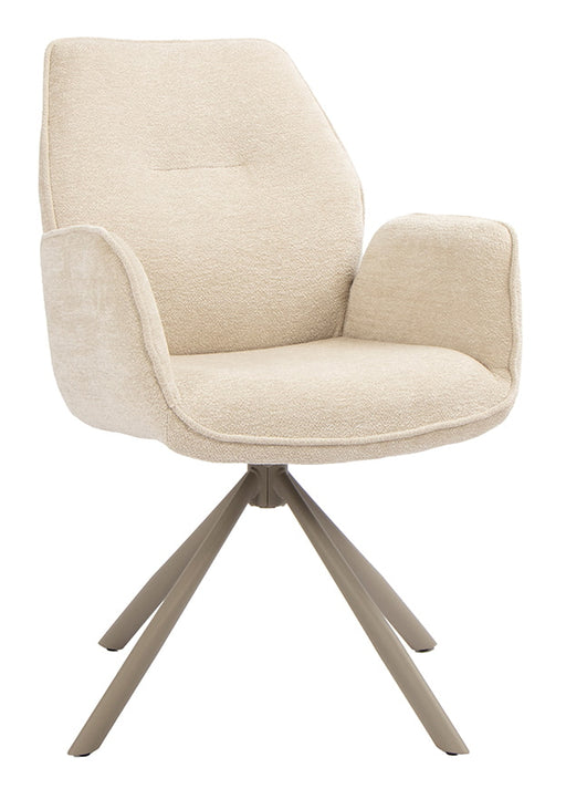LABEL51 Draaibare Eetkamerstoel Jill Raven stof - Naturel/Taupe