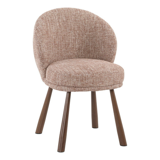 LABEL51 Eetkamerstoel Haya Pure Weave stof en walnootlook - Blush