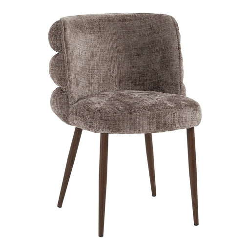 LABEL51 Eetkamerstoel Jiro Cremona stof en walnootlook - Taupe