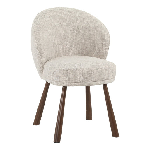 LABEL51 Eetkamerstoel Haya Pure Weave stof en walnootlook - Naturel