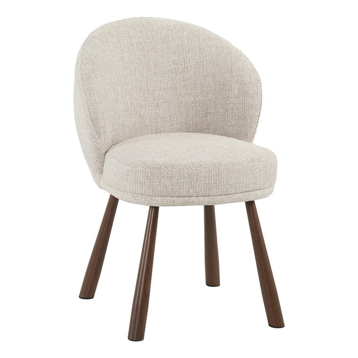 LABEL51 Eetkamerstoel Haya Pure Weave stof en walnootlook - Naturel
