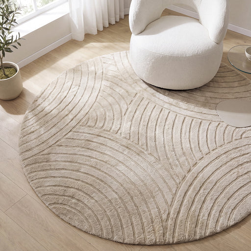 LABEL51 Rond Vloerkleed Nilo Ø200cm - Beige