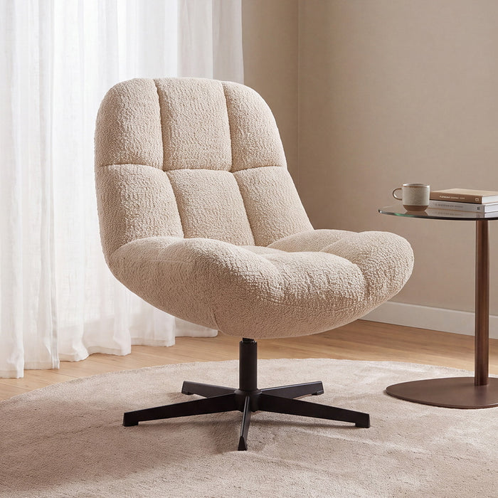 LABEL51 Draaifauteuil Cocoon Sweet stof - Naturel