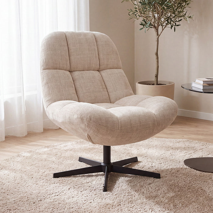 LABEL51 Draaifauteuil Cocoon Cremona stof - Naturel