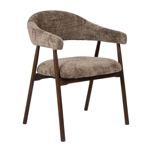 LABEL51 Eetkamerstoel Maren Cremona stof en walnoot - Taupe