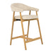 LABEL51 Barkruk Maren Cremona stof en eiken - Naturel (zithoogte 64cm)