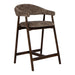 LABEL51 Barkruk Maren Cremona stof en walnoot - Taupe (zithoogte 64cm)