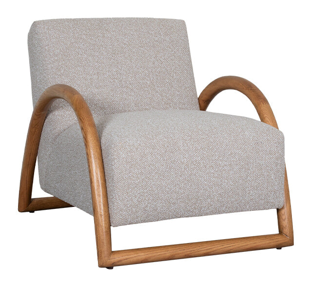 LABEL51 Fauteuil Viggo Bouclé en naturel essenhout - Naturel - ThatLyfeStyle