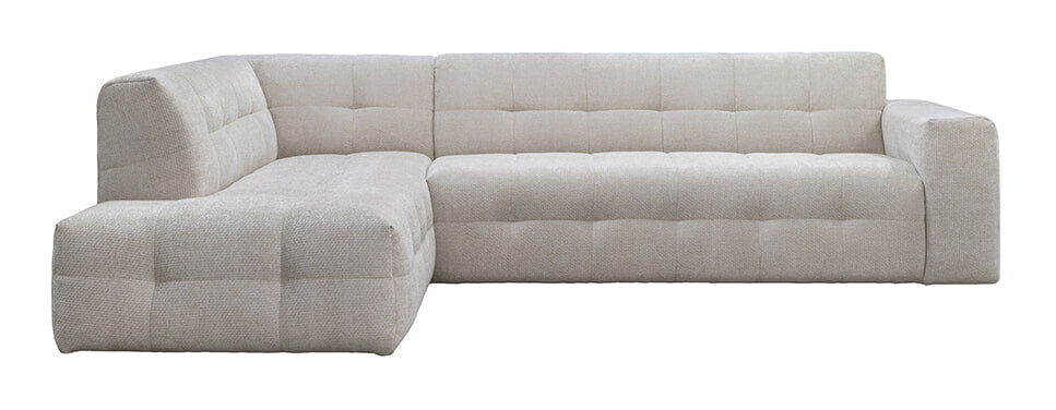 LABEL51 Hoekbank Lorenzo Links, 294cm, Elite stof - Naturel