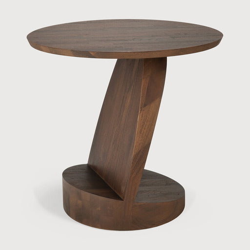 Ethnicraft Ronde Bijzettafel Oblic Gevernist Teakhout, 52cm
