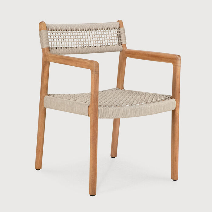 Ethnicraft Tuinstoel Jack Teak en geweven stof - Naturel - ThatLyfeStyle