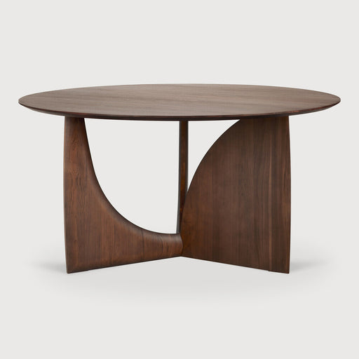 Ethnicraft Ronde Eettafel Geometric Gevernist Teakhout, 150cm - Bruin