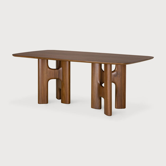 Ethnicraft Eettafel Flow Gevernist Teakhout, 200 x 110cm - Wild Brown