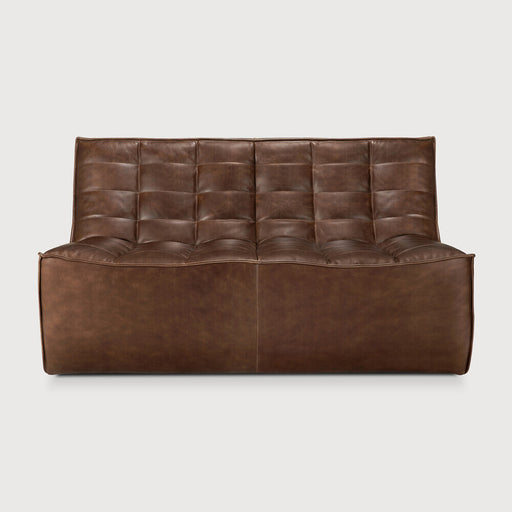 Ethnicraft Modulaire Bank N701 2-zits, Leder - Chestnut