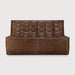 Ethnicraft Modulaire Bank N701 2-zits, Leder - Chestnut