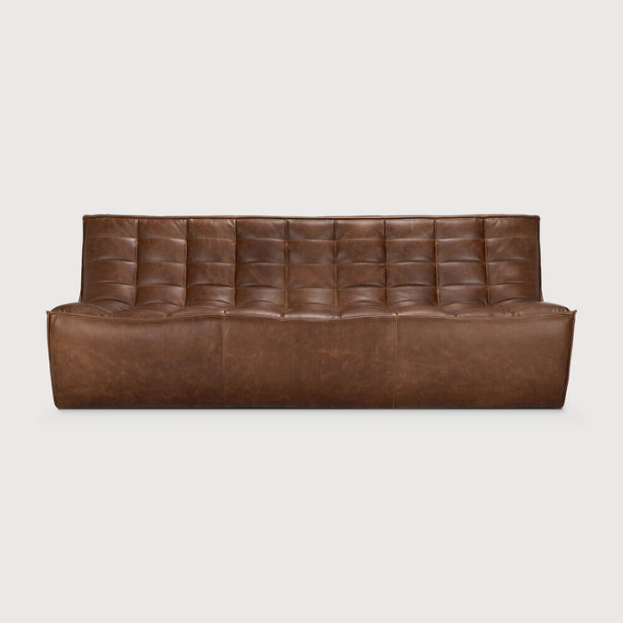 Ethnicraft Modulaire Bank N701 3-zits, Leder - Chestnut - ThatLyfeStyle