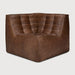 Ethnicraft Modulaire Bank N701 90° Vierkante Hoek, Leder - Chestnut
