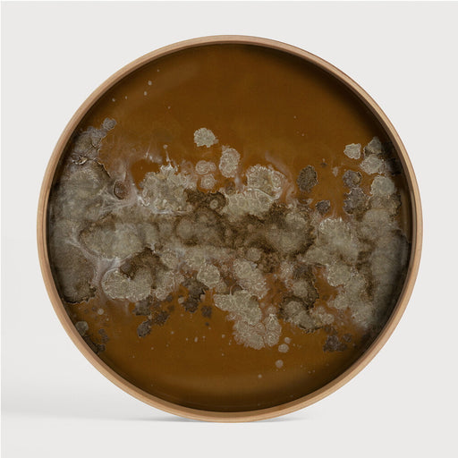 Ethnicraft Rond Dienblad Organics Glas, 48cm - Metallic Bronze