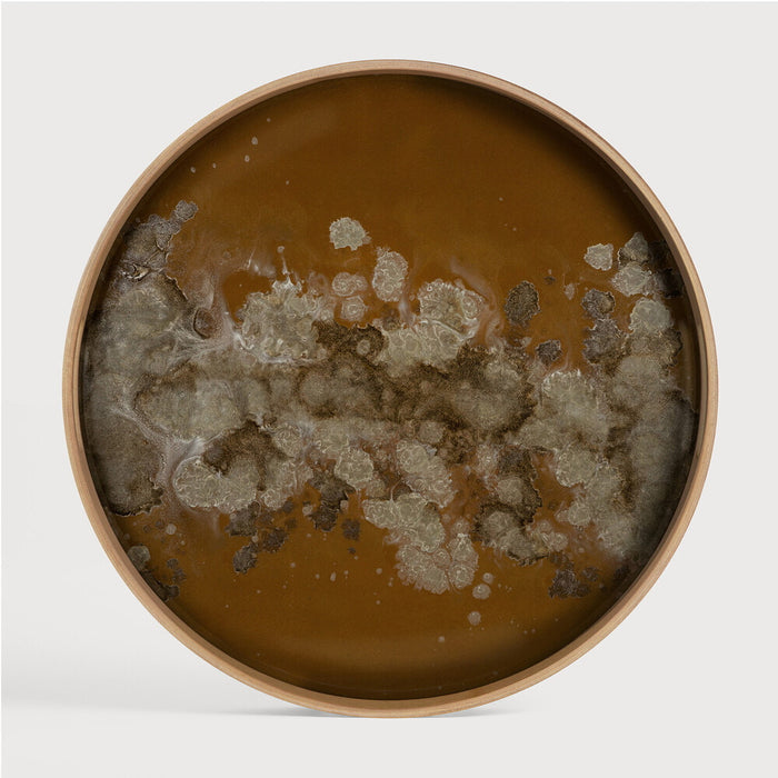 Ethnicraft Rond Dienblad Organics Glas, 48cm - Metallic Bronze