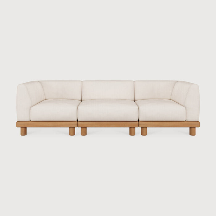 Ethnicraft Modulaire Loungebank Monocle 3-zits, Teakhout - Naturel