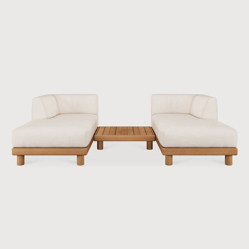 Ethnicraft Modulaire Loungebank Monocle Lounge links en rechts met salontafel, Teakhout - ThatLyfeStyle