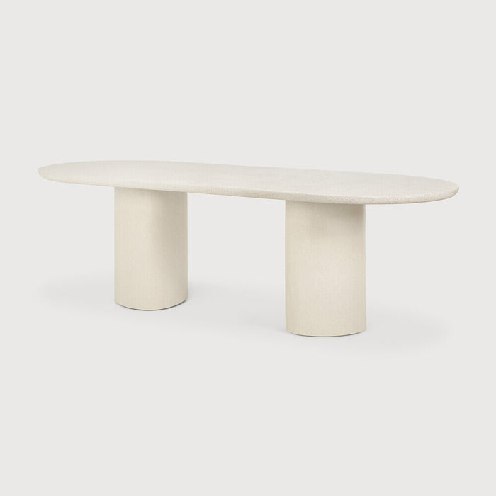 Ethnicraft Ovale Eettafel Elements Microcement, 240 x 100cm - Off White - Ovaal