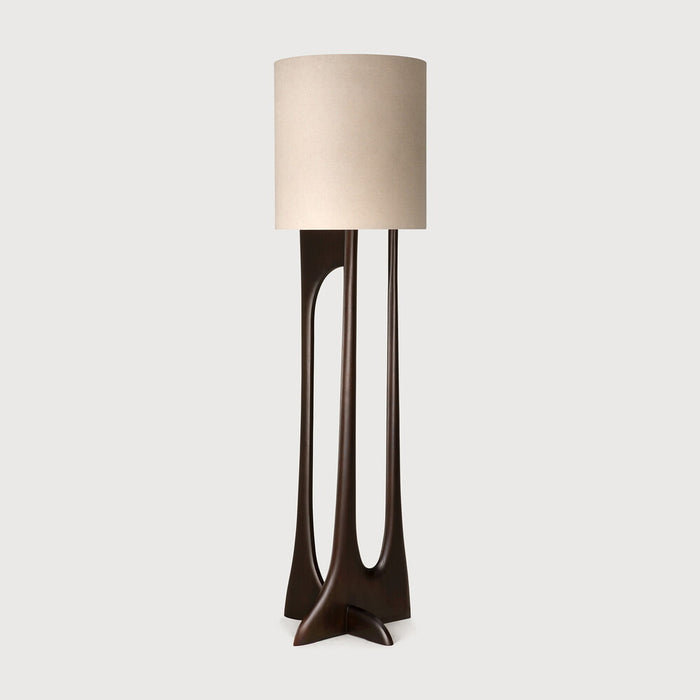 Ethnicraft Vloerlamp Flow Mahonie & Stof - Beige