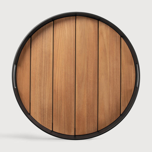 Ethnicraft Rond Dienblad Core t.b.v. Outdoor Bijzettafel Tray 49cm, Teakhout - Naturel - ThatLyfeStyle