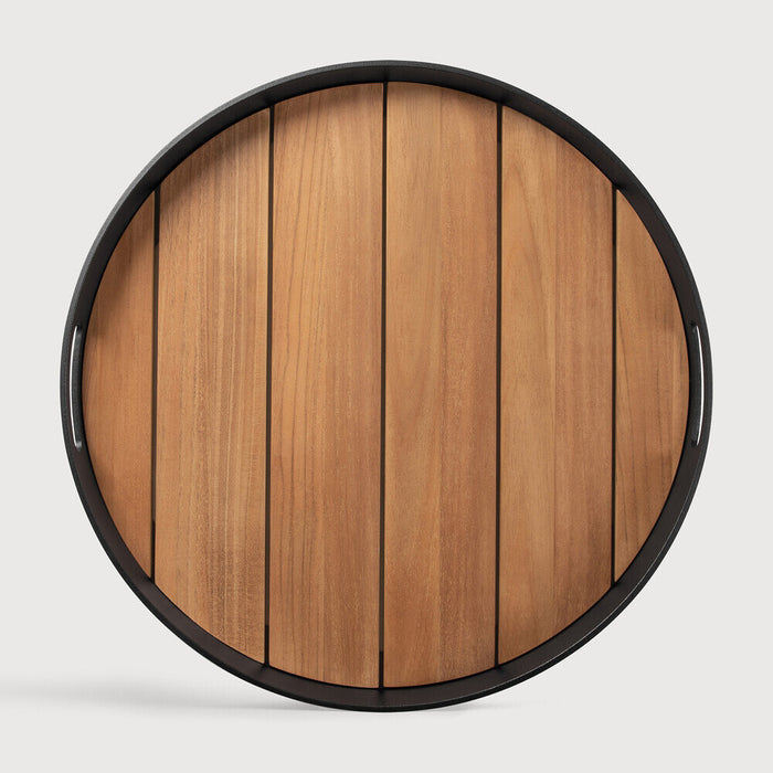 Ethnicraft Rond Dienblad Core t.b.v. Outdoor Bijzettafel Tray 49cm, Teakhout - Naturel - ThatLyfeStyle
