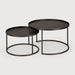 Ethnicraft Ronde Outdoor Bijzettafel Tray Aluminium, Set van 2 stuks - Dark Bronze - ThatLyfeStyle