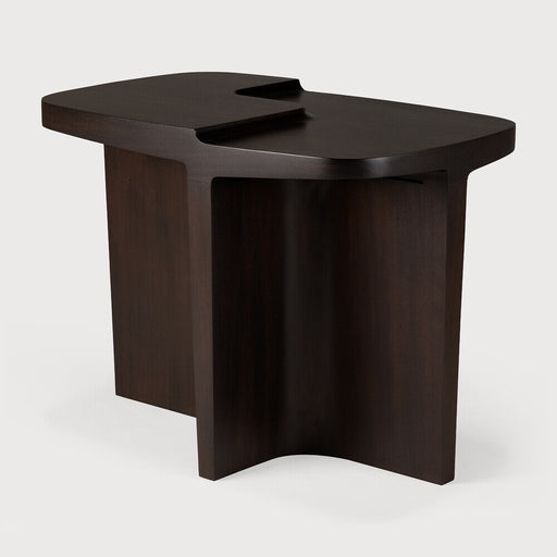 Ethnicraft Deens Ovale Bijzettafel Brutalist Gevernist Mahoniehout, 60 x 40cm - Rose Brown - Ovaal - ThatLyfeStyle