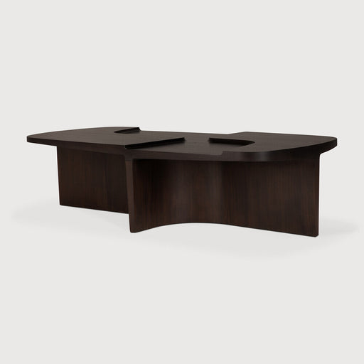 Ethnicraft Deens Ovale Salontafel Brutalist Gevernist Mahoniehout, 143 x 75cm - Rose Brown - Ovaal - ThatLyfeStyle